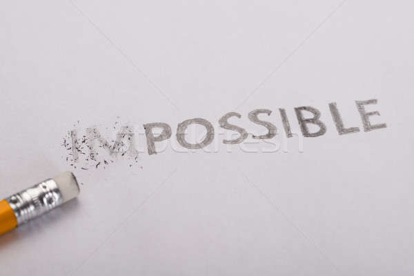 Imposibil posibil creion scris litere hârtie Imagine de stoc © AndreyPopov