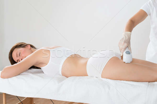 Stockfoto: Vrouw · laser · haren · verwijdering · behandeling