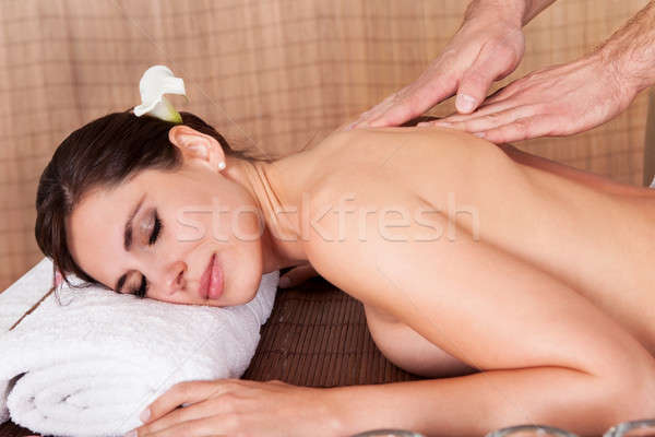 Belle jeune femme Retour massage spa fille [[stock_photo]] © AndreyPopov