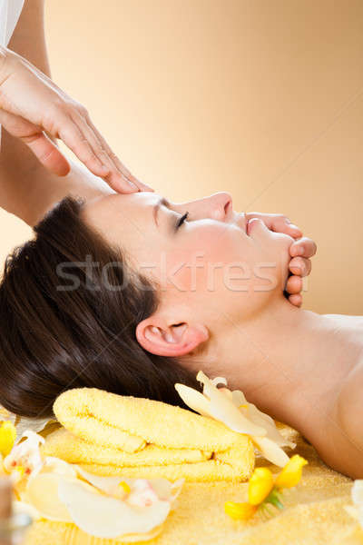 Stock photo: Woman Receiving Head Massage In Spa