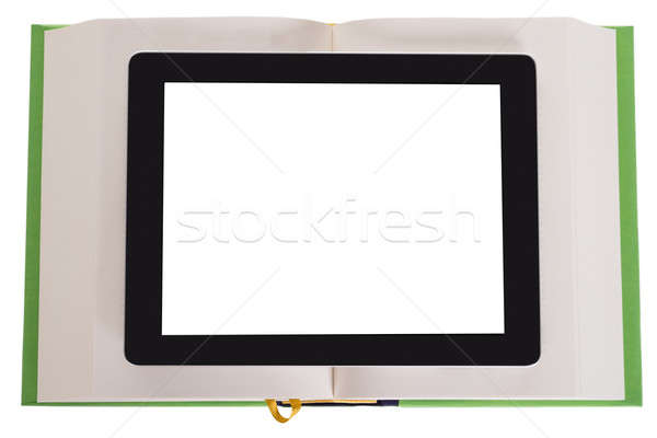 Tablet technology and book Stock photo © AndreyPopov