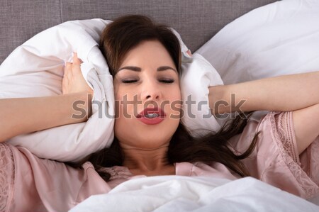 若い女性 ベッド オーガズム 表示 顔 ストックフォト © AndreyPopov
