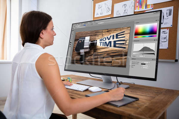 Designer Editing Image In Computer Stock photo © AndreyPopov