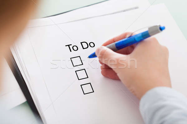 Stock photo: Human Hand Checking To Do List