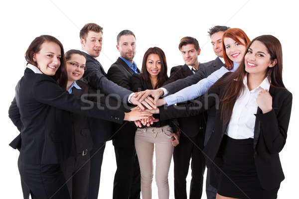 Pessoas de negócios mãos branco mulher homem reunião Foto stock © AndreyPopov