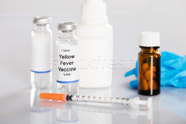 Vaccine With Syringe And Medicines Stock photo © AndreyPopov