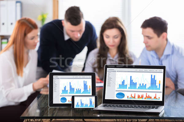 Graph Display On Modern Electronic Devices Screen Stock photo © AndreyPopov