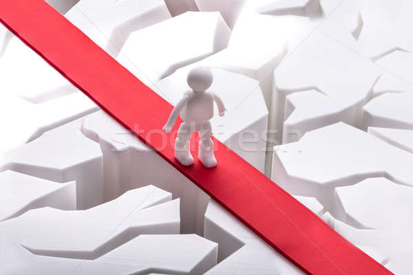 Human Figure Walking On Red Path Stock photo © AndreyPopov