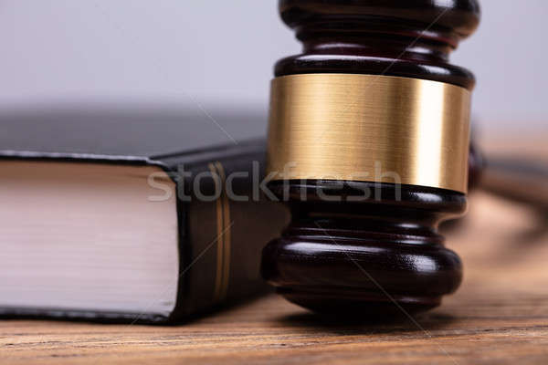 Macro Shot Of Mallet And Law Book Stock photo © AndreyPopov
