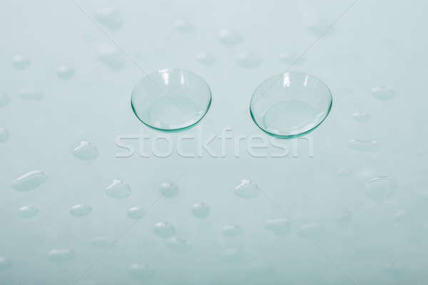 Pár puha kontaktlencsék pozició mutat zárt Stock fotó © AndreyPopov