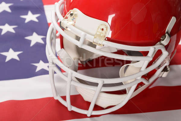 Stock photo: Red American Football Helmet