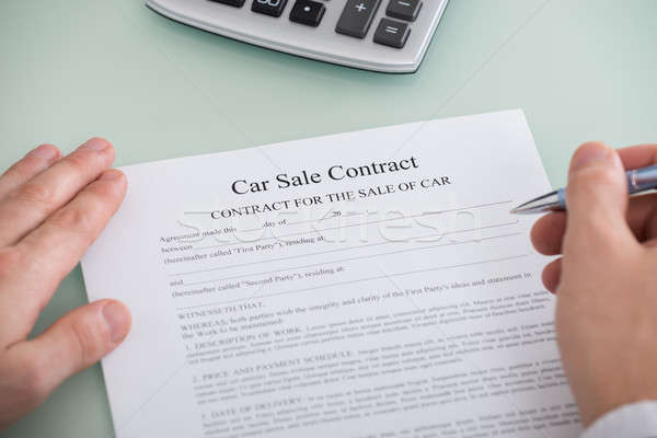 Kişi doldurma araba satış sözleşme form Stok fotoğraf © AndreyPopov