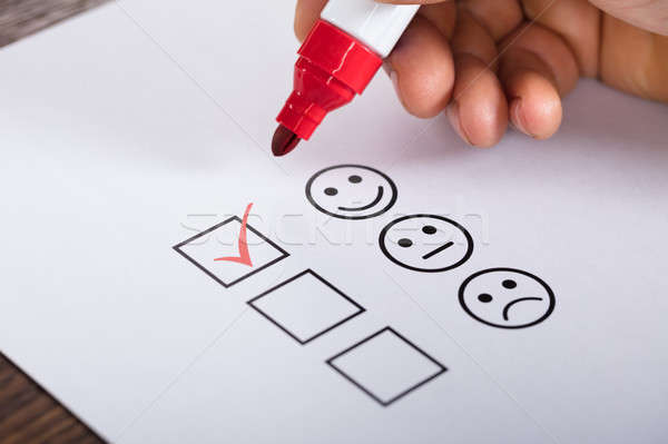 Ausgezeichnet Checkbox Kundendienst Zufriedenheit Umfrage Form Stock foto © AndreyPopov