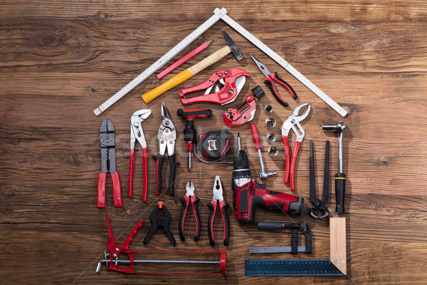 Elevated View Of Various Worktools Stock photo © AndreyPopov