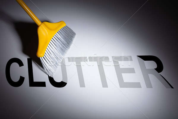 Broom Sweeping Clutter Word Stock photo © AndreyPopov