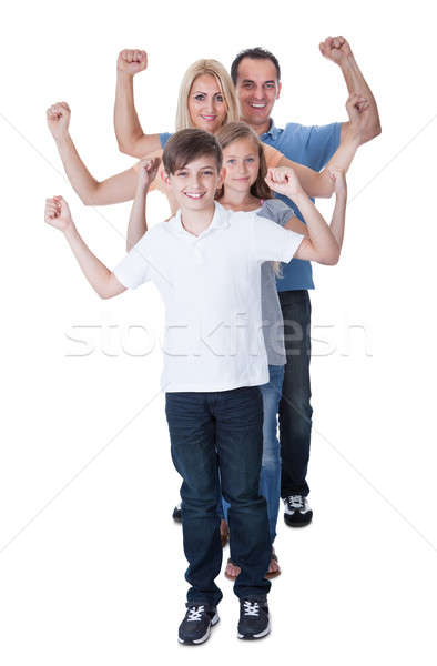 Portrait Of Happy Family On White Background Stock photo © AndreyPopov