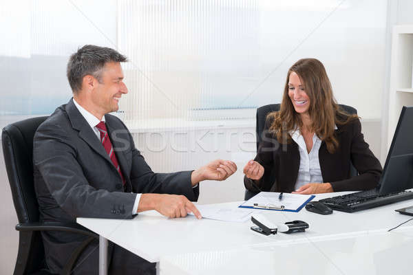 Two Businesspeople Exchanging Visiting Card Stock photo © AndreyPopov