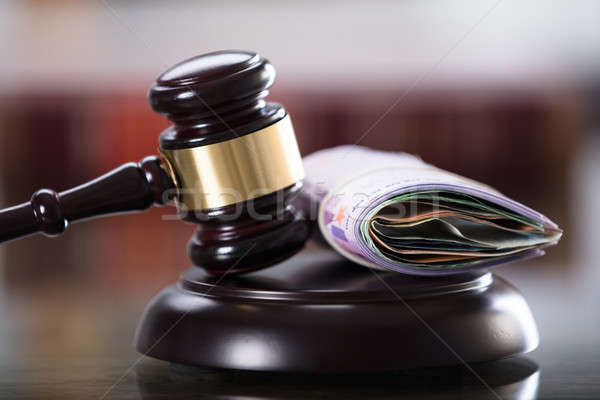 Close-up Of Gavel And Banknote Stock photo © AndreyPopov