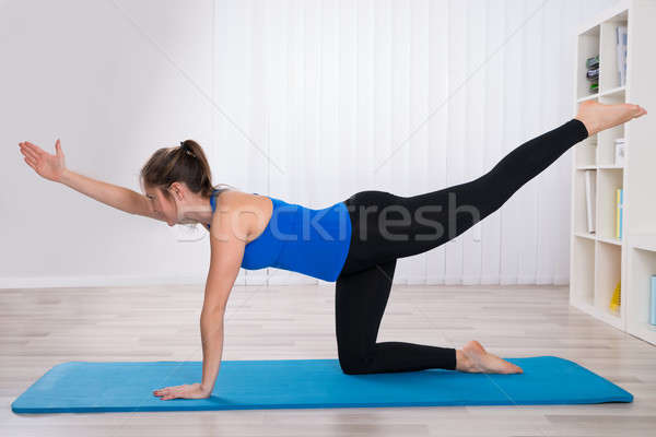 Female Doing Workout On Exercise Mat Stock photo © AndreyPopov