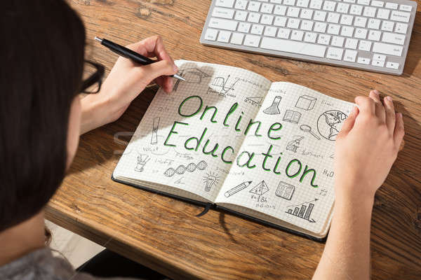 Woman Making Online Education Chart Stock photo © AndreyPopov