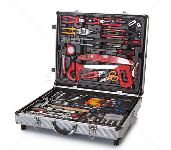 Suitcase full of various tools Stock photo © AndreyPopov
