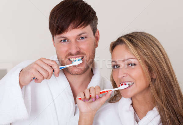 They brushed teeth together Stock photo © AndreyPopov