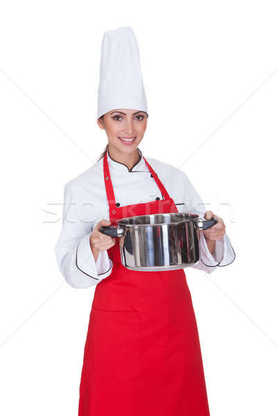 Feminino chef isolado branco Foto stock © AndreyPopov