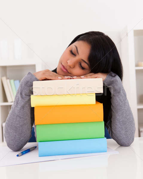Young Woman Sleeping While Studying Stock photo © AndreyPopov