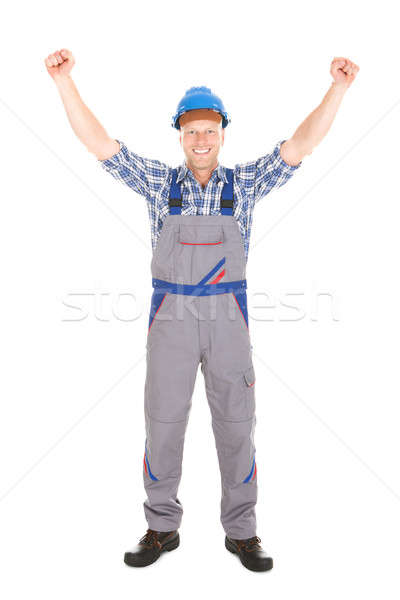 Manual Worker Screaming With Hands Raised Stock photo © AndreyPopov