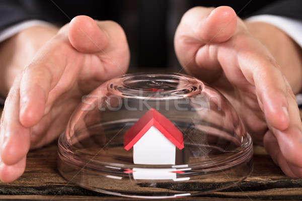 Stockfoto: Hand · huis · model · kom