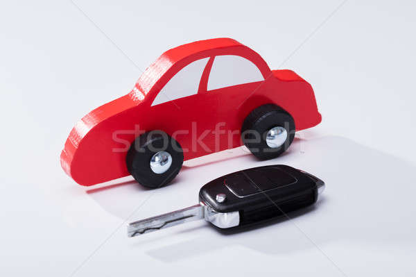 Wooden Red Car And Key Stock photo © AndreyPopov