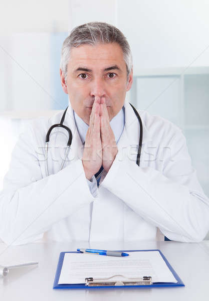 Foto stock: Retrato · maduro · médico · do · sexo · masculino · foto · médico