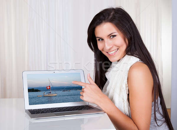 Happy woman shopping online Stock photo © AndreyPopov