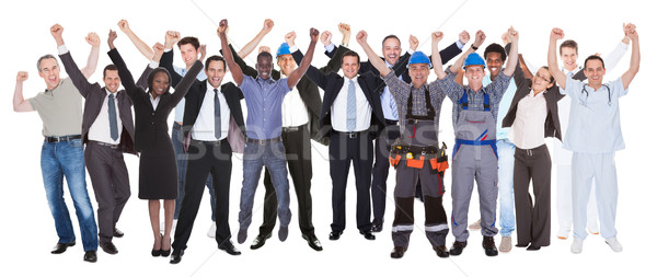 Excited People With Different Occupations Celebrating Success Stock photo © AndreyPopov