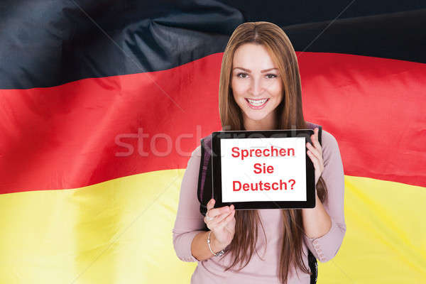Woman Asking Do You Speak German Stock photo © AndreyPopov