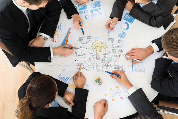 Gruppe Geschäftsleute Planung Inbetriebnahme Sitzung Stock foto © AndreyPopov