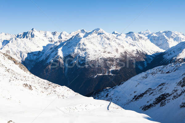 Kış manzara Kayak başvurmak alpler doğa Stok fotoğraf © AndreyPopov