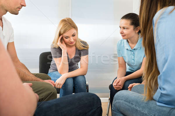 Depressed Woman With Her Friends Stock photo © AndreyPopov