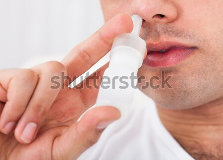 Man Using Asthma Inhaler Stock photo © AndreyPopov