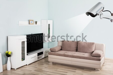 Interior sala de estar câmera de segurança tecnologia quarto monitor Foto stock © AndreyPopov