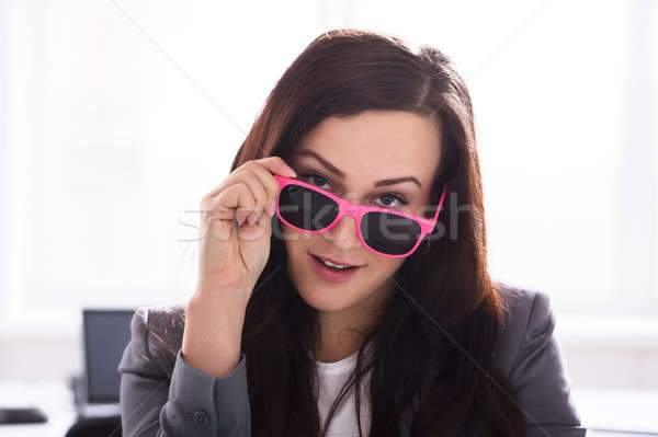 Businesswoman Wearing Pink Sunglasses Stock photo © AndreyPopov