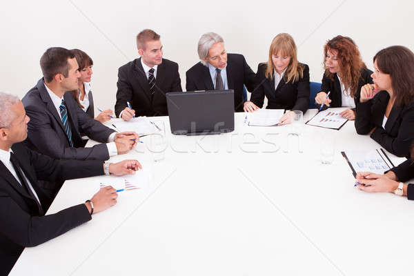 Foto stock: Reunión · sesión · conferencia · mesa · mujer