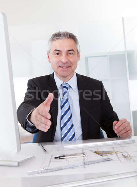 Male Architect Hand Extended To Shake Stock photo © AndreyPopov