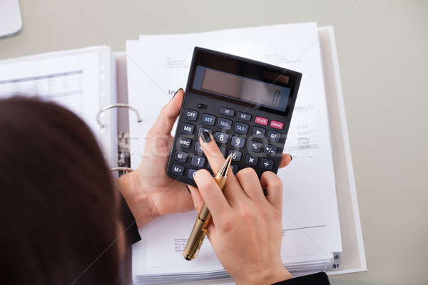 Buchhalter Steuer Schreibtisch Ansicht weiblichen Stock foto © AndreyPopov