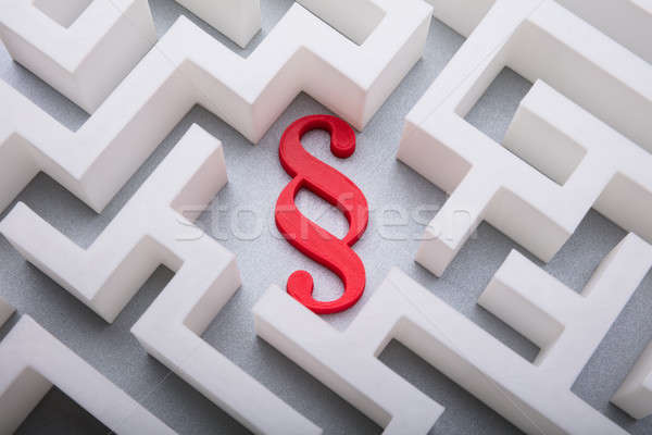 Red Paragraph Symbol In The Centre Of Maze Stock photo © AndreyPopov