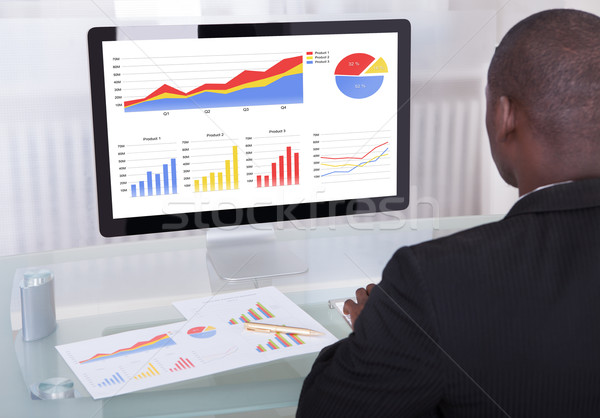 Stock photo: Businessman Analyzing Graph