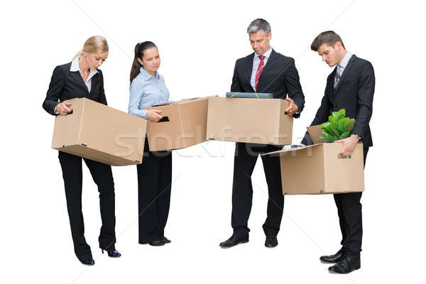 Unhappy Businesspeople With Cardboard Boxes Stock photo © AndreyPopov