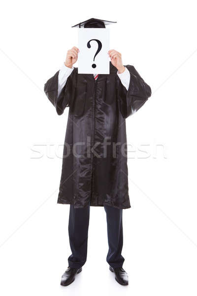 Graduate Person Holding Question Mark Sign Stock photo © AndreyPopov