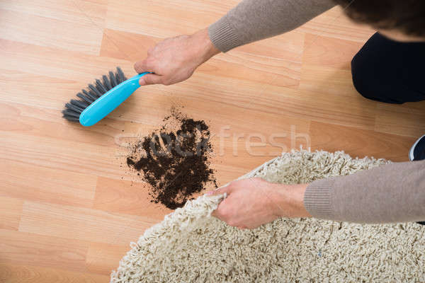 Stockfoto: Handen · schoonmaken · modder · home