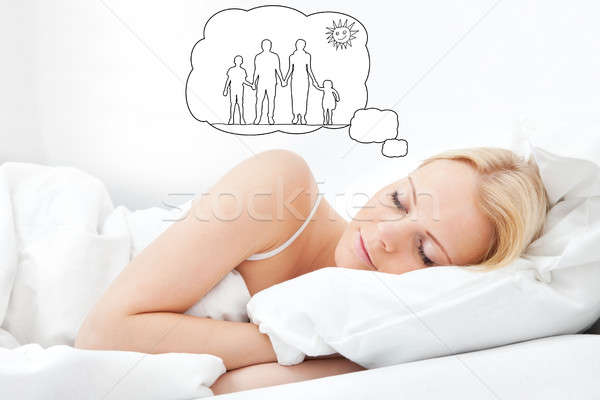 Woman Dreaming Of Having Family Together Stock photo © AndreyPopov